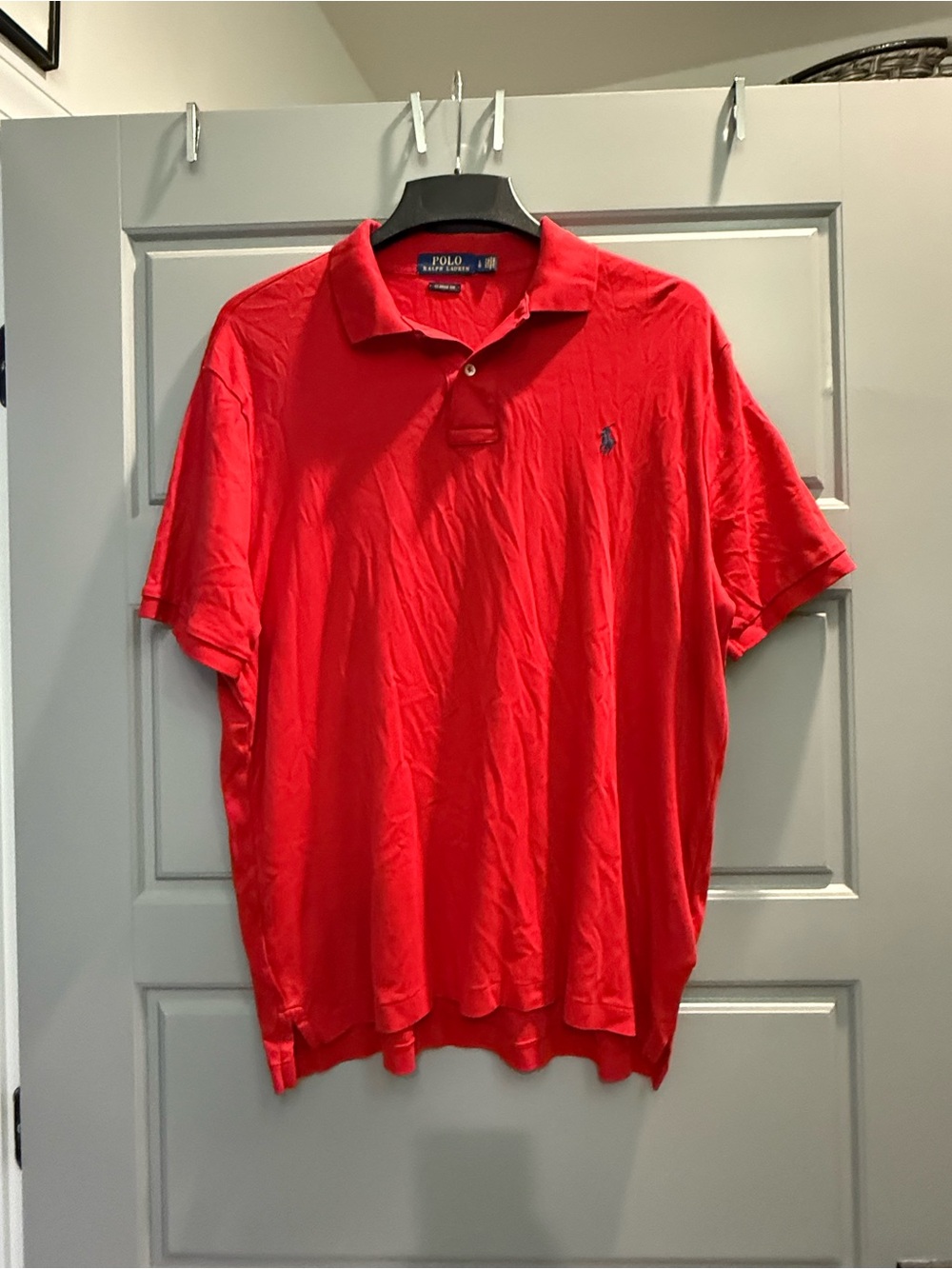 Ralph Lauren Men's Bright Red Polo with Embroidered Pony